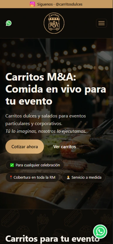 Pantalla Móvil de Carritos M&A